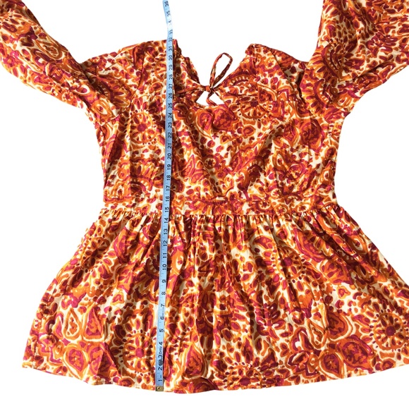 Love The Label Floral Open Back Blouse Anthropologie 2X Plus - Picture 12 of 16